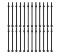 sourcing map M12x250mm Square Neck Carriage Bolts with Nuts & Washers, 24Set 304 Stainless Steel Round Head Square Neck Coach Bolt Screws, Black