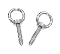 sourcing map M12x60mm Eye Hooks 4.3x2x2 Inch 304 Stainless Steel Eye Bolts Hammock Hooks for Screw Eyes Hanging Swing, Yoga Hammock Stand, Pack of 2