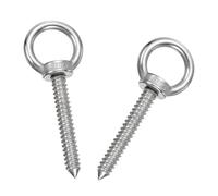 sourcing map M12x80mm Eye Hooks 5.1x2x2 Inch 304 Stainless Steel Eye Bolts Hammock Hooks for Screw Eyes Hanging Swing, Yoga Hammock Stand, Pack of 2