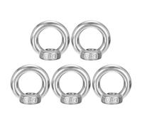 sourcing map M14-2x50mm Lifting Eye Nuts, 5 Pcs 304 Stainless Steel Round Ring Shape Female Threaded Nut Fastener for Home Repairs Rope Fitting