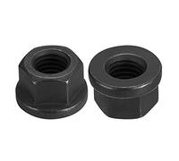 sourcing map M14 Flange Hex Nuts, 2pcs Grade 12.9 Carbon Steel Black Oxide Finished Hex Flange Nuts for Machinery
