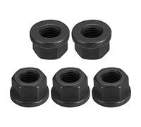 sourcing map M14 Flange Hex Nuts, 5pcs Grade 12.9 Carbon Steel Black Oxide Finished Hex Flange Nuts for Machinery