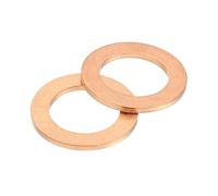 sourcing map M14 Flat Washer, 15 Pcs Copper Ring Flat Washers 22mm OD Metal Sealing Gasket Ring for Screws Bolts Nuts