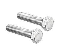 sourcing map M14 Hex Bolt M14-2 x 65mm 304 Stainless Steel 4.8 Grade Fully Threaded Hexagonal Head Screw Bolts 2pcs