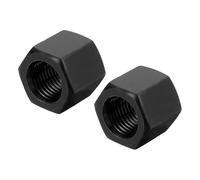 sourcing map M14 x 1.5mm Pitch Hex Coupling Nuts, 2Pcs 20mm/ 0.8" Length Grade 10.9 Carbon Steel Fully Threaded Rod Coupling Nut Stud Fine Thread Pipe Connector Fasteners, Black