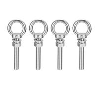 Sourcing Map M14 x 100mm Lifting Eye Bolt Set - 4 Sets With Nut Washer, 304 Stainless Steel Shoulder Ring for Hanging Items