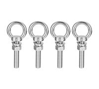 Sourcing Map M14 x 80mm Lifting Eye Bolt Set - 4 Sets With Nut Washer, 304 Stainless Steel Shoulder Ring for Hanging Items