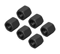 sourcing map M14x1.5mm Pitch Hex Coupling Nuts, 6Pcs 20mm / 0.8" Length Grade 10.9 Carbon Steel Fully Threaded Rod Coupling Nut Stud Fine Thread Pipe Connector Fasteners, Black