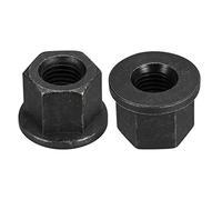 sourcing map M16 Flange Hex Nuts, 2pcs Grade 8.8 Carbon Steel Black Oxide Finished Hex Flange Nuts for Machinery