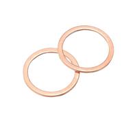 sourcing map M16 Flat Washer, 16 Pcs Copper Ring Flat Washers 20mm OD 1 Thick Metal Sealing Gasket Ring for Screws Bolts Nuts