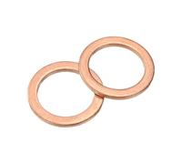sourcing map M16 Flat Washer, 16 Pcs Copper Ring Flat Washers 22mm OD 1.5 Thick Metal Sealing Gasket Ring for Screws Bolts Nuts