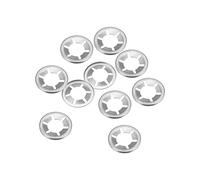 sourcing map M16 Washer 15.3mm I.D. 28mm O.D. Internal Tooth Lock Washers Push-On Locking Speed Clip 304 Stainless Steel 10pcs