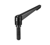 sourcing map M16 x 51mm Handle Adjustable Clamping Lever Thread Push Button Ratchet Male Threaded Stud Knobs Locking Rotating Screw Handles Quick Release Bolt Black