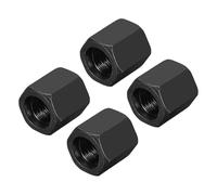 sourcing map M16x1.5mm Pitch Hex Coupling Nuts, 4Pcs 25mm / 1" Length Grade 10.9 Carbon Steel Fully Threaded Rod Coupling Nut Stud Fine Thread Pipe Connector Fasteners, Black