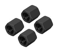 sourcing map M16x2mm Pitch Hex Coupling Nuts, 4Pcs 25mm / 1" Length Grade 10.9 Carbon Steel Fully Threaded Rod Coupling Nut Stud Coarse Thread Pipe Connector Fasteners, Black