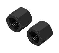 sourcing map M18x2.5mm Pitch Hex Coupling Nuts, 2Pcs 26mm / 1" Length Grade 10.9 Carbon Steel Fully Threaded Rod Coupling Nut Stud Coarse Thread Pipe Connector Fasteners, Black