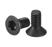 sourcing map M2-0.4 x 4mm Flat Torx Head Machine Screws, 50Pcs 10.9 Grade Carbon Steel Countersunk Torx Anti Theft, Black Oxide Finish, Full Thread