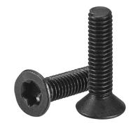 sourcing map M2-0.4 x 8mm Flat Torx Head Machine Screws, 50Pcs 10.9 Grade Carbon Steel Countersunk Torx Anti Theft, Black Oxide Finish, Full Thread