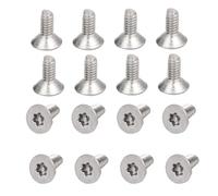 sourcing map M2-0.4x4mm Flat Head Torx Security Screws, 16Pcs 304 Stainless Steel Anti Theft Machine Screws, Torx Drive, Countersunk Head, Full Thread