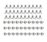 sourcing map M2-0.4x4mm Flat Head Torx Security Screws, 60Pcs 304 Stainless Steel Anti Theft Machine Screws, Torx Drive, Countersunk Head, Full Thread