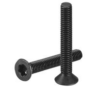 sourcing map M2.5-0.45 x 16mm Flat Torx Head Machine Screws, 50Pcs 10.9 Grade Carbon Steel Countersunk Torx Anti Theft, Black Oxide Finish, Full Thread