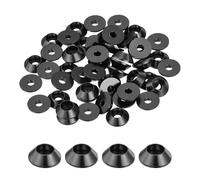 sourcing map M2.5 Cone Cup Washers,Anodized Aluminum Gaskets Cup Head Washer Gasket for Screw RC/FPV/PC/Drone/Mechanical Accessories Model Parts, Pack of 50 (Black)