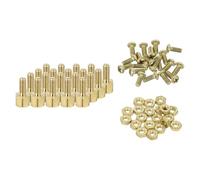 sourcing map M2.5 Male Brass Hex Spacer Standoffs Screws Nuts, 20 Set Hex Column Screw Nut Assortment Kit M2.5 * 4+6 Threaded Standoff for Raspberry Pi PCB Motherboard DIY