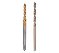 sourcing map M2.5 x 0.45 Spiral Flute Tap 2.1mm Drill Bit Set, Metric Titanium Plated M35 Cobalt High Speed Steel Machine Threading Screw Tap Drilling Tool