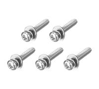 sourcing map M2.5 x 12mm 304 Stainless Steel Phillips Pan Head Machine Screws Bolts Combine with Spring Washer and Plain Washers 5Pcs