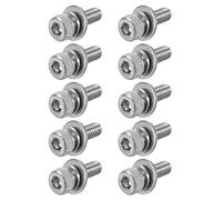 sourcing map M2.5 x 6mm Stainless Steel Hex Socket Head Cap Screws Bolts Combine with Spring Washer and Plain Washers 10pcs