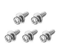 sourcing map M2.5 x 8mm 304 Stainless Steel Phillips Pan Head Machine Screws Bolts Combine with Spring Washer and Plain Washers 5Pcs