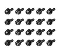 sourcing map M2.5 x 8mm Carbon Steel Phillips Pan Head Machine Screws Bolts Combine with Spring Washer and Plain Washers 20pcs