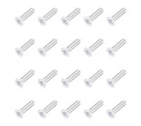 sourcing map M2.5 x 8mm Flat Countersunk Head Machine Screws 304 Stainless Steel Full Thread Phillips Drive Cross Screw for Furniture Connection Electrical Appliances (White, Pack of 20)