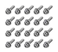 sourcing map M2.5 x 8mm Stainless Steel Phillips Pan Head Machine Screws Bolts Combine with Spring Washer and Plain Washers 20pcs