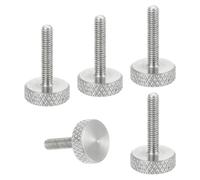 sourcing map M2.5x12mm Vernier Caliper Screws, 304 Stainless Steel Flat Head Thumb Screws Metric Diamond Knurled Head Bolts Grip Knobs Hand Tighten Thread Fasteners Lock Position, 5 Pcs