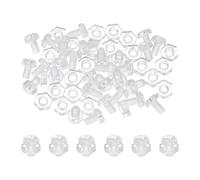 sourcing map M2.5x4mm Clear Acrylic Screws and Hex Nuts Kit, 30 Set PC Plastic Phillips Round Head Screw Metric Coarse Thread Bolts for Machine Accessories, Transparent