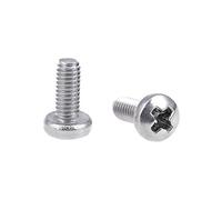 sourcing map M2.5x6mm Machine Screws Pan Phillips Cross Head Screw 304 Stainless Steel Fasteners Bolts 60Pcs