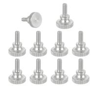 sourcing map M2.5x6mm Vernier Caliper Screws, 304 Stainless Steel Flat Head Shoulder Thumb Screws Metric Diamond Knurled Head Bolts Grip Knobs Hand Tighten Thread Fasteners Position, 10 Pcs