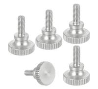 sourcing map M2.5x6mm Vernier Caliper Screws, 304 Stainless Steel Flat Head Shoulder Thumb Screws Metric Diamond Knurled Head Bolts Grip Knobs Hand Tighten Thread Fasteners Position, 5 Pcs