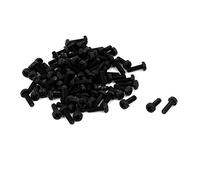 sourcing map M2.5x8mm Phillips Round Head Nylon Machine Screw Bolt Fastener Black 100pcs