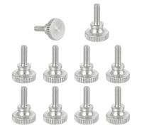 sourcing map M2.5x8mm Vernier Caliper Screws, 304 Stainless Steel Flat Head Shoulder Thumb Screws Metric Diamond Knurled Head Bolts Grip Knobs Hand Tighten Thread Fasteners Position, 10 Pcs