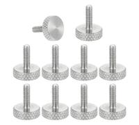 sourcing map M2.5x8mm Vernier Caliper Screws, 304 Stainless Steel Flat Head Thumb Screws Metric Diamond Knurled Head Bolts Grip Knobs Hand Tighten Thread Fasteners Lock Position, 10 Pcs