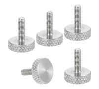 sourcing map M2.5x8mm Vernier Caliper Screws, 304 Stainless Steel Flat Head Thumb Screws Metric Diamond Knurled Head Bolts Grip Knobs Hand Tighten Thread Fasteners Lock Position, 5 Pcs