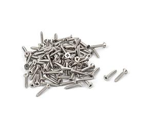 sourcing map M2.9 x 15mm Cross Head Countersunk Self Tapping Screw 100 Pcs