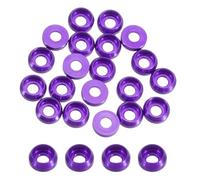 sourcing map M2 Cone Cup Countersunk Washers,Hole Dia 2mm/0.08" Aluminum Gaskets Cup Head Washer Gasket for Screw RC/FPV/PC/Drone/Mechanical Accessories Model Parts,Pack of 20 Pcs(Purple)