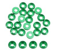 sourcing map M2 Cone Cup Countersunk Washers,Hole Dia 2mm/0.08" Aluminum Gaskets Cup Head Washer Gasket for Screw RC/FPV/PC/Drone/Mechanical Accessories Model Parts,Pack of 20 Pcs(Green)