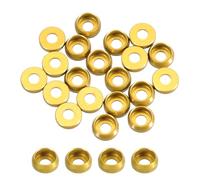 sourcing map M2 Cone Cup Countersunk Washers,Hole Dia 2mm/0.08" Aluminum Gaskets Cup Head Washer Gasket for Screw RC/FPV/PC/Drone/Mechanical Accessories Model Parts,Pack of 20 Pcs(Gold)