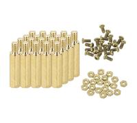 sourcing map M2 Male Brass Hex Spacer Standoffs Screws Nuts, 20 Set Hex Column Screw Nut Assortment Kit M2*10+3 Threaded Standoff for Raspberry Pi PCB Motherboard DIY