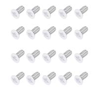 sourcing map M2 x 4mm Flat Countersunk Head Machine Screws 304 Stainless Steel Full Thread Phillips Drive Cross Screw for Furniture Connection Electrical Appliances (White, Pack of 20)