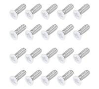 sourcing map M2 x 6mm Flat Countersunk Head Machine Screws 304 Stainless Steel Full Thread Phillips Drive Cross Screw for Furniture Connection Electrical Appliances (White, Pack of 20)
